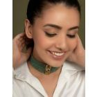Gold Plated Green Handcrafted Brass Choker