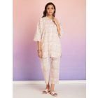 Old Rose Pink Hand Block Printed Cotton Co-ord Set- Set of 2