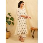 Off White Embroidered Chanderi Kurta