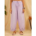 Lavender Embroidered Cotton Pants