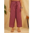 Pink Embroidered Cotton Pants