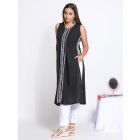 Black Chikankari Cotton Slub Kurta