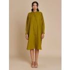 Mehndi Green Linen Dress