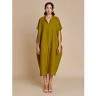 Mehndi Green Linen Kaftan