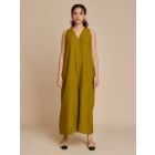 Mehndi Green Linen Jumpsuit