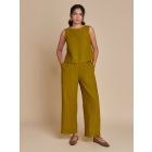 Mehndi Green Linen Co-ord Set - Set of 2