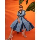 Blue Denim Dress with Belt