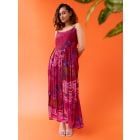 Pink Printed Cotton Silk Dress