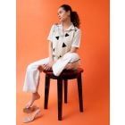 White Embroidered Cotton Co-ord Set- Set of 3