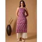 Purple Dabu Hand Block Printed Cotton Kurta