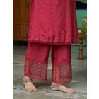 Maroon Mukaish Work Cotton Silk Palazzo