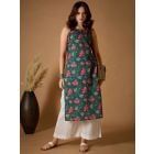 Green Printed Cotton Kurta