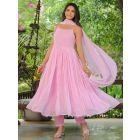 Pink Leheriya Chiffon Suit- Set of 3