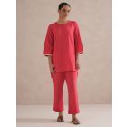 Red Cotton Co-ord Set - Set of 2
