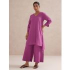 Purple Cotton Kurta with Palazzo- Set of 2