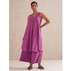 Purple Cotton Kurta with Palazzo- Set of 2