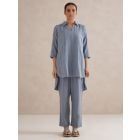 Grey Checkered Cotton Co-ord Set - Set of 2