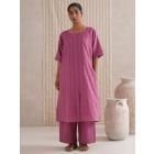 Purple Cotton Kurta with Palazzo- Set of 2