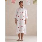 White Hand Block Printed Cotton Dress