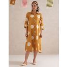 Beige Hand Block Printed Cotton Dress