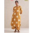 Beige Hand Block Printed Cotton Kurta