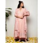 Pink Cotton Lurex Suit- Set of 4