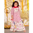 Multicolor Printed Cotton Sharara Suit - Set of 3