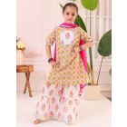 Multicolor Printed Cotton Sharara Suit - Set of 3