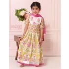 Multicolor Printed Cotton Lehenga Set - Set of 3