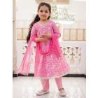 Pink Printed Cotton Suit - Set of 3