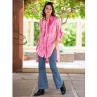 Pink Tie and Dye Cotton Mirror Work High Low Shirt