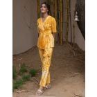 Yellow Tie and Dye Cotton Lounge Wear- Set of 2