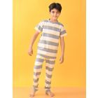 Grey Printed Cotton Blend Nightwear- Set of 2