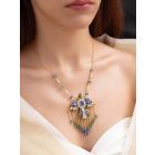 Blue Handcrafted Brass Necklace