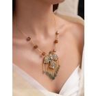 Beige Handcrafted Brass Necklace