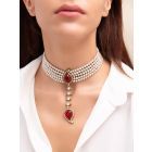 Red Handcrafted Brass Choker