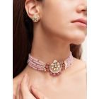 Pink Handcrafted Brass Choker