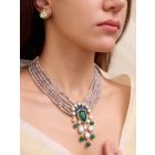 Green Handcrafted Brass Necklace