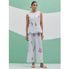 Sky Blue Hand Block Printed Linen Co-ord Set- Set of 2