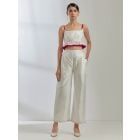 White Silk Blend Crop Top