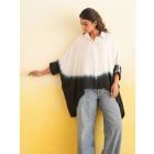 White Black Ombre Dyed Muslin Shirt
