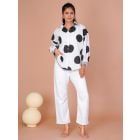 White Black Hand Block Printed Cotton Shirt
