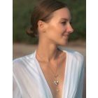 Gold Plated Sky Blue Handcrafted Brass Necklace