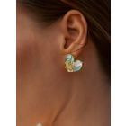 Gold Plated Sky Blue Handcrafted Brass Stud Earrings