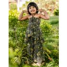 Multicolor Printed Chiffon Top with Gharara - Set of 2
