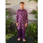Purple Printed Modal Satin Kurta with Salwar - Set of 2
