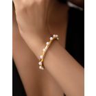 Gold Plated Handcrafted Brass Pearl Bangle