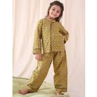 Mehndi Green Hand Block Printed Cotton Night Suit- Set of 2