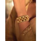 Gold Plated Handcrafted Brass Pearl Handcuff