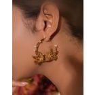 Gold Plated Handcrafted Brass Hoop Earrings